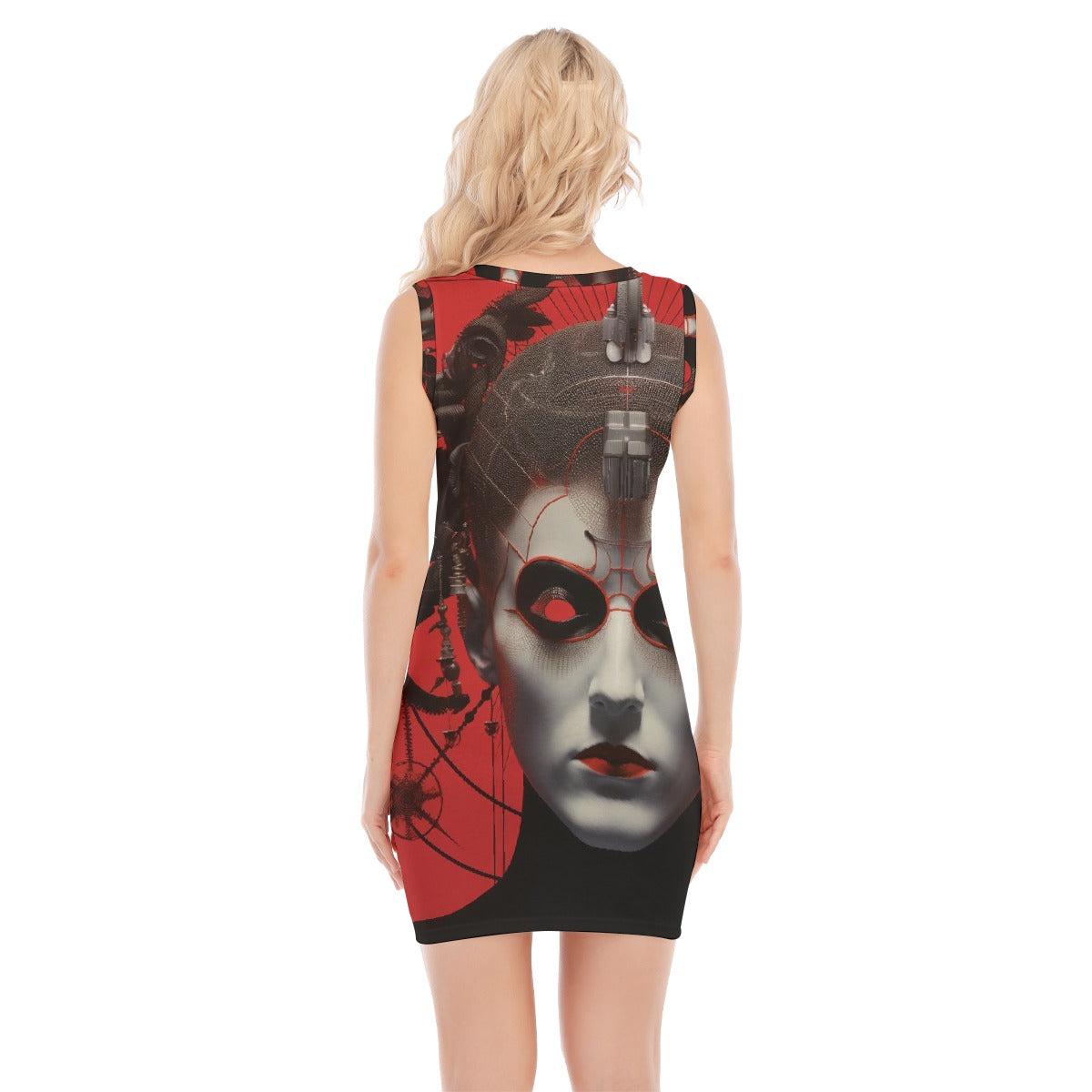 All-Over Print Women's O-neck Sleeveless Hip Skirt