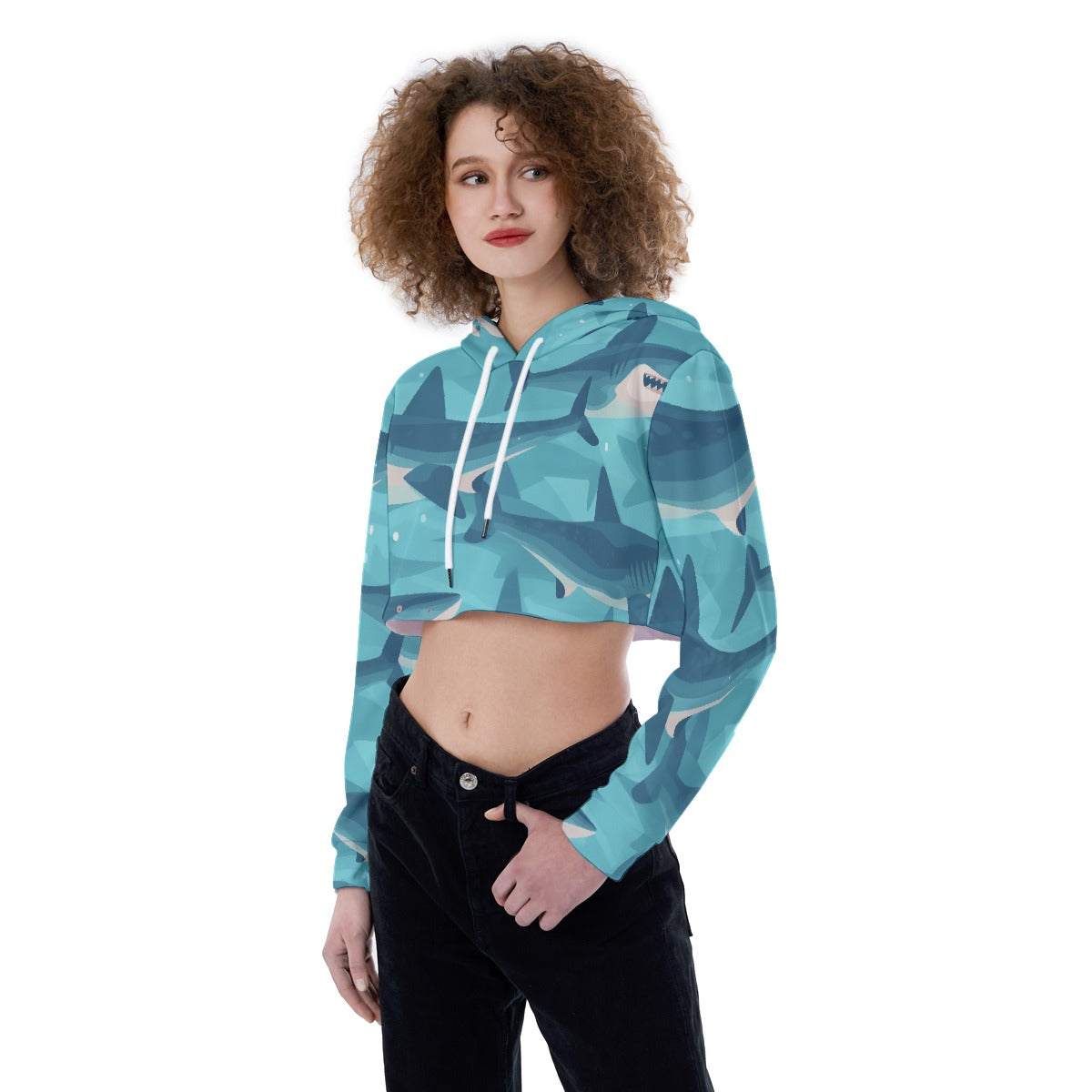 All-Over Print Women's Crop Top Hoodie