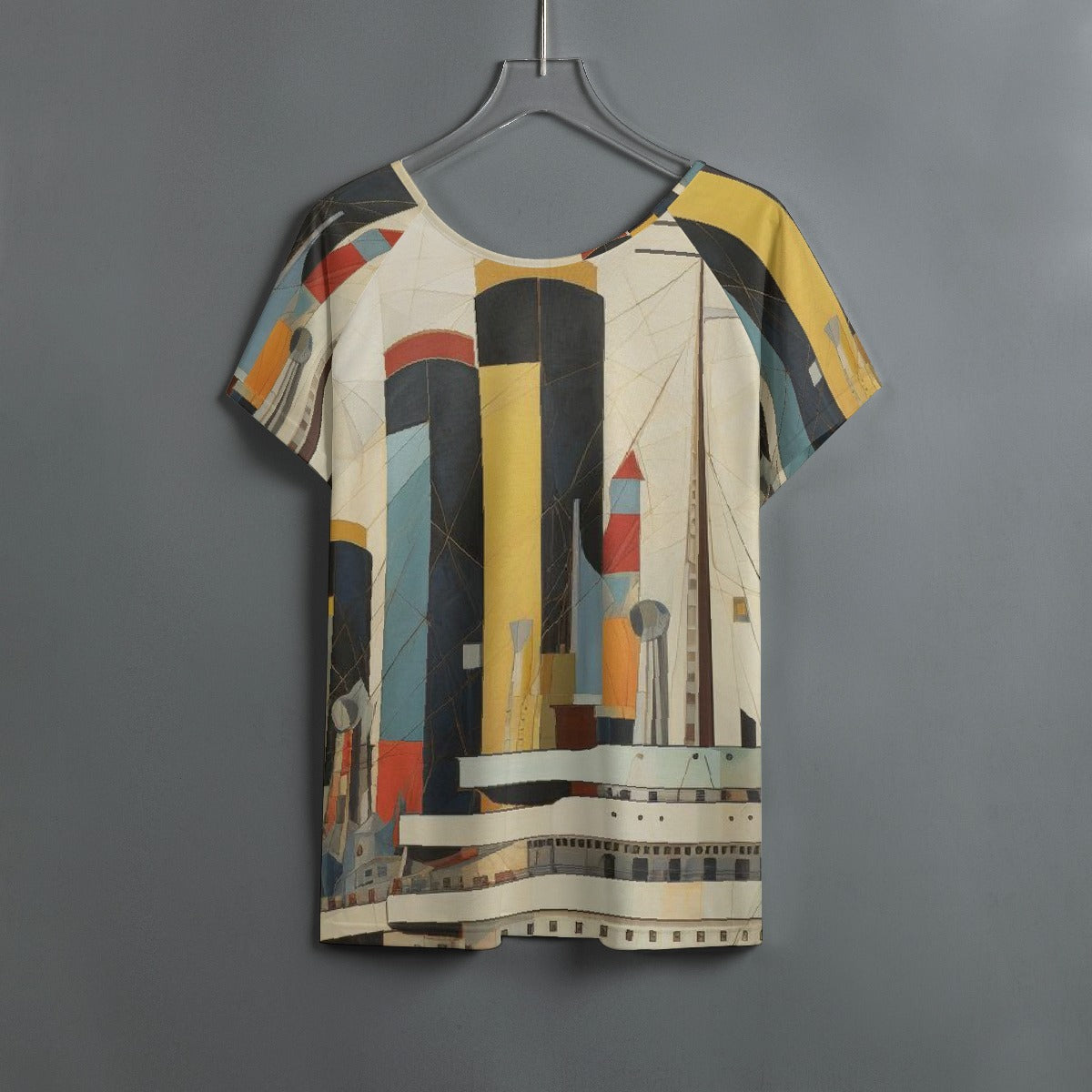 All-Over Print Women's Round Neck T-shirt With Raglan Sleeve