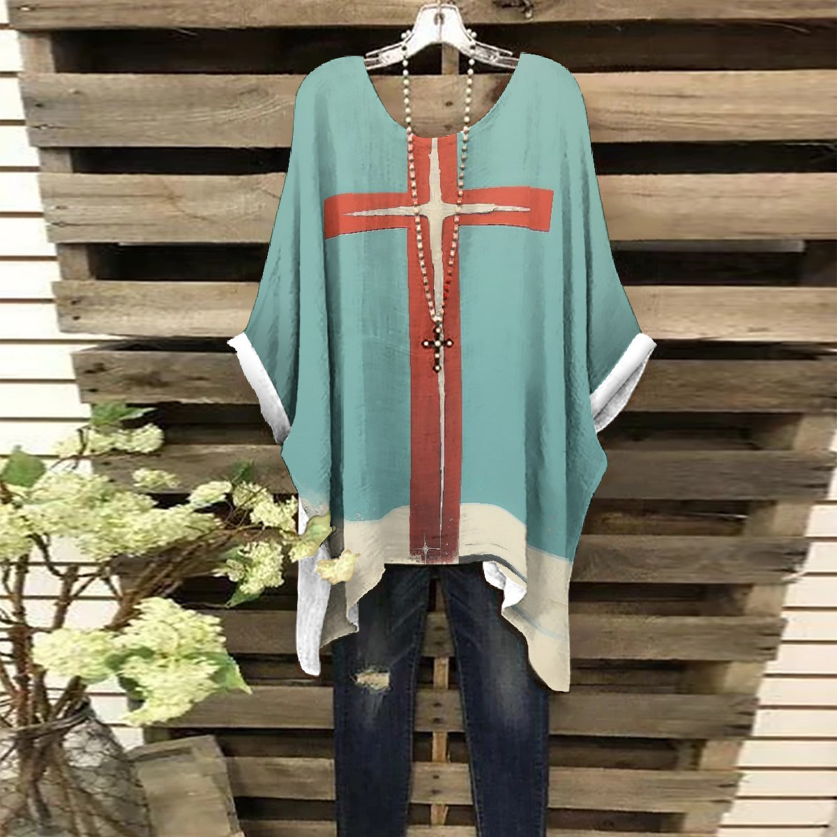 All-Over Print Women's Bat Sleeve Shirt