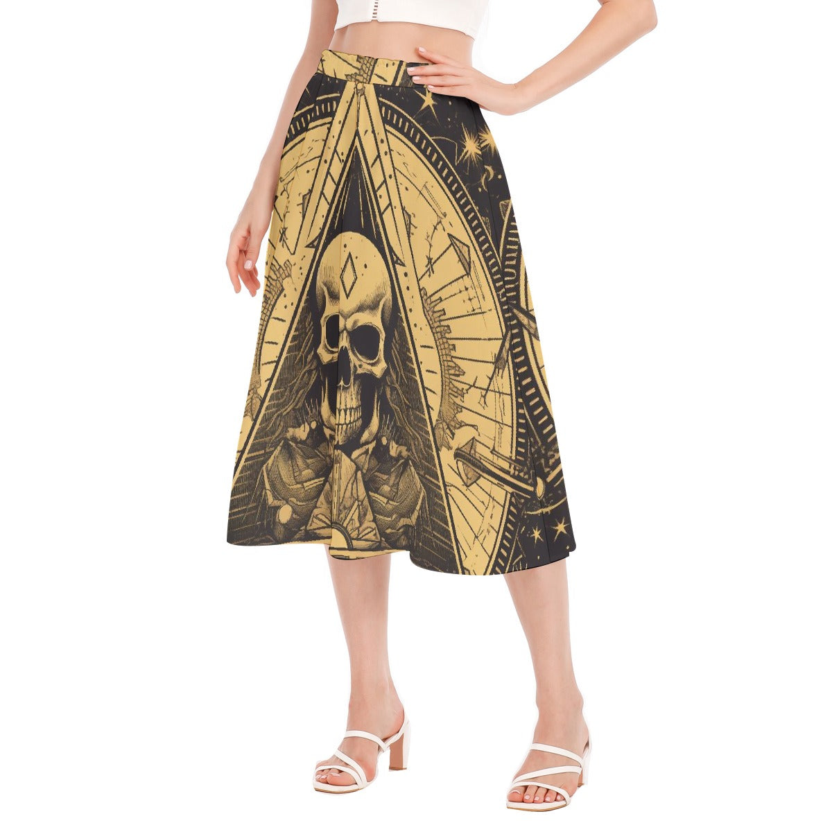 All-Over Print Women's Long Section Chiffon Skirt