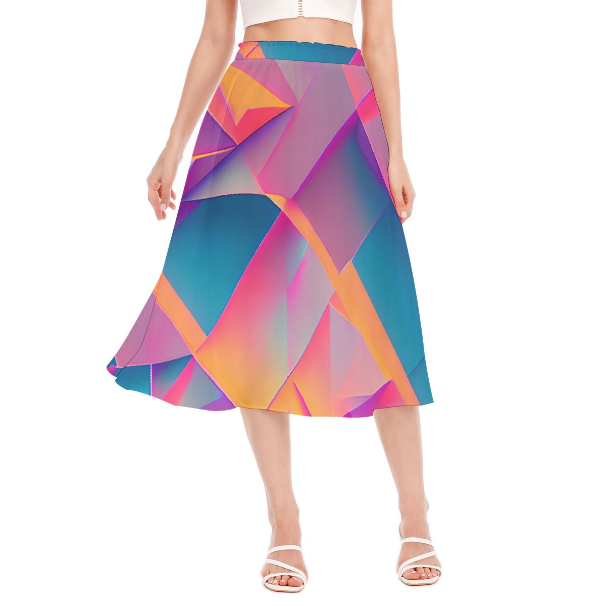 All-Over Print Women's Long Section Chiffon Skirt