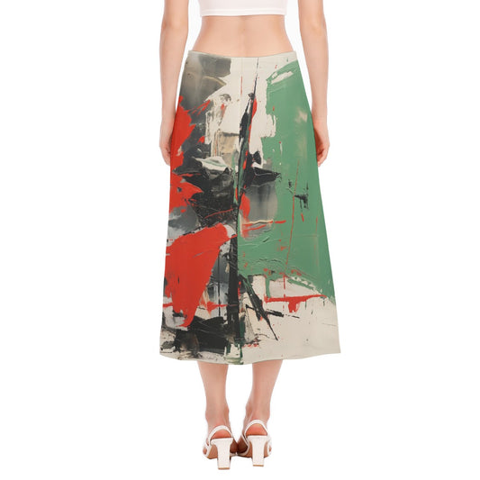 All-Over Print Women's High Slit Long Skirt