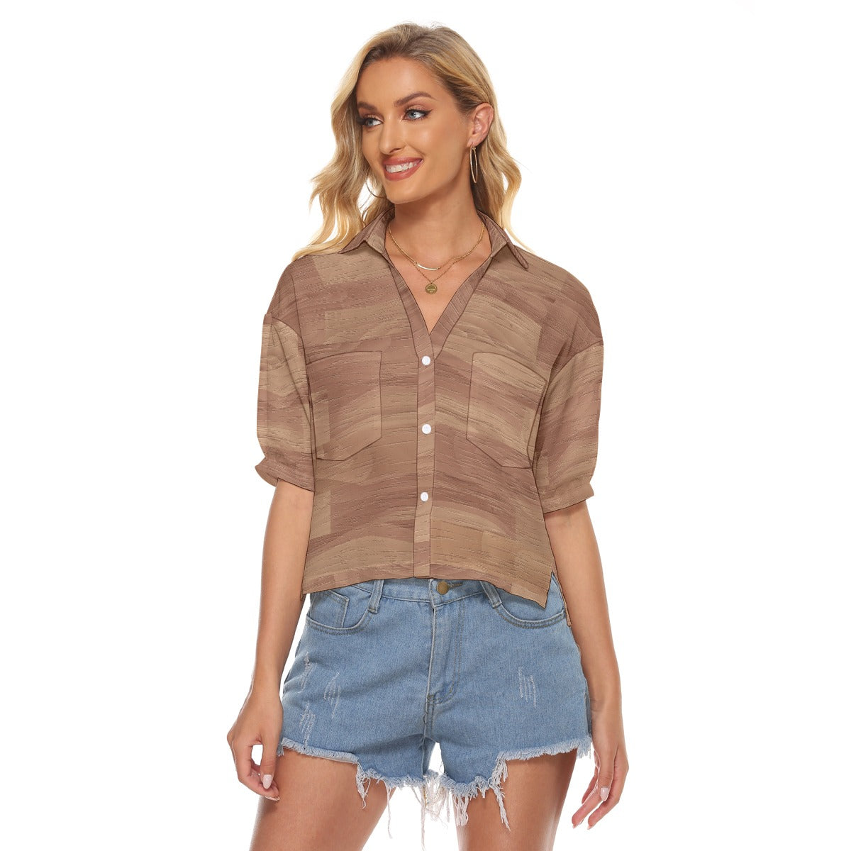 All-Over Print Women's V-neck Shirts