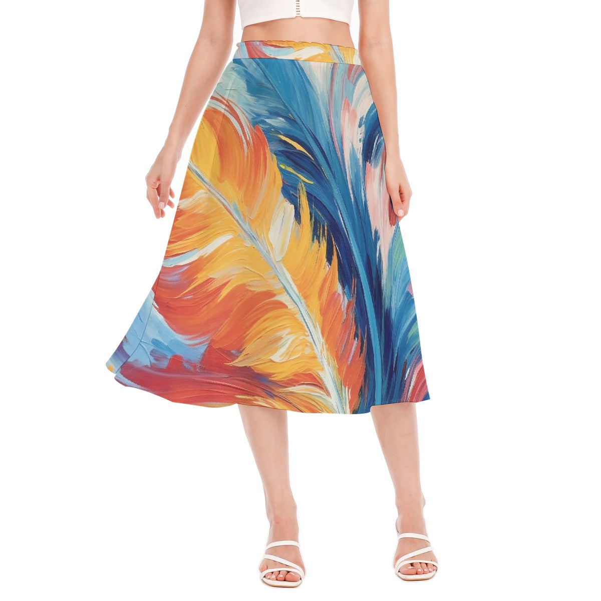 All-Over Print Women's Long Section Chiffon Skirt