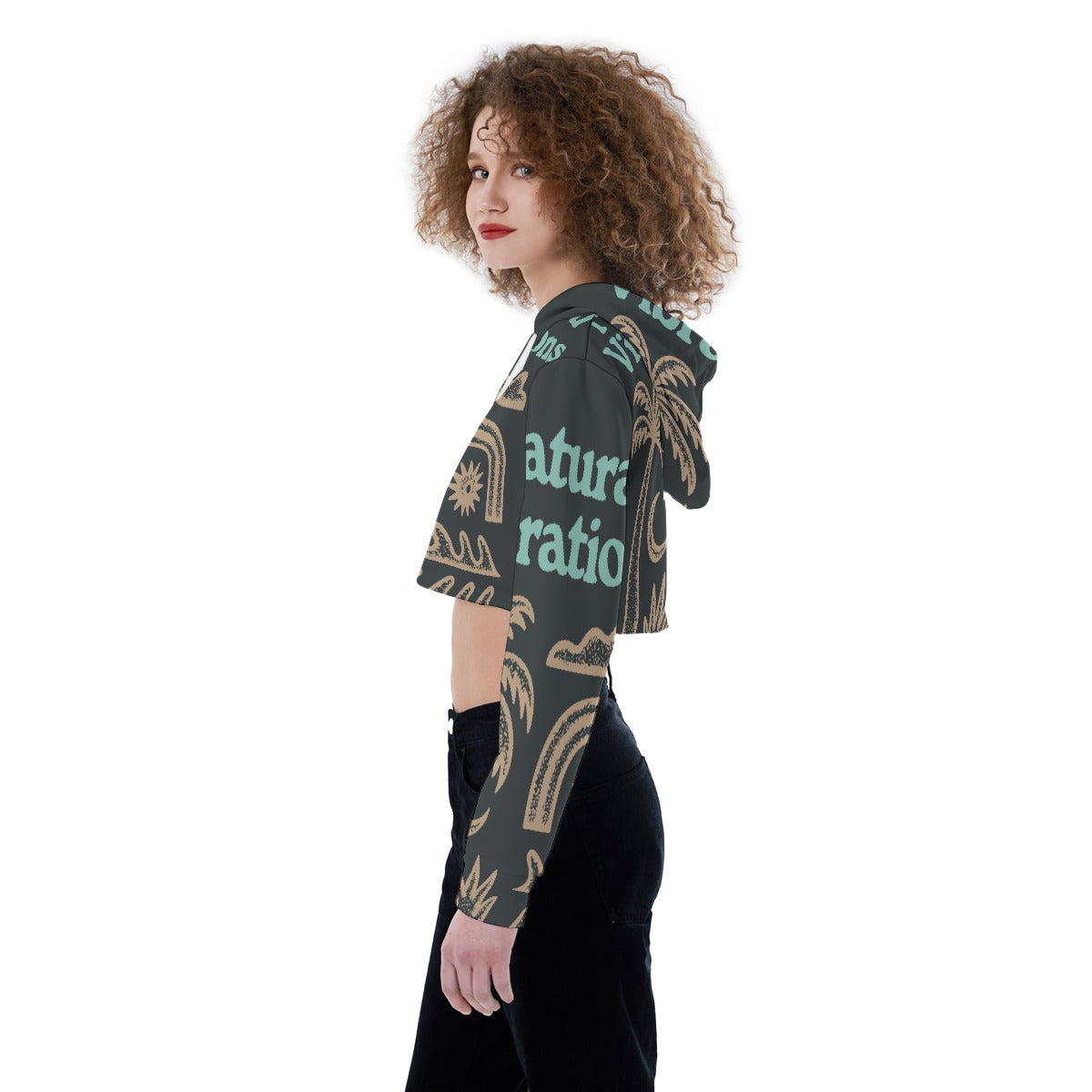 All-Over Print Women's Crop Top Hoodie