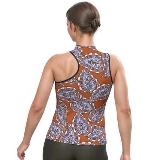 All-Over Print Women's Halter Sleeveless Asymmetrical Tank Top
