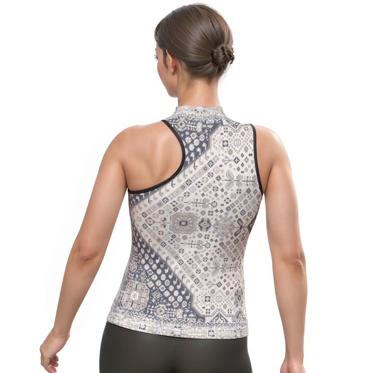 All-Over Print Women's Halter Sleeveless Asymmetrical Tank Top