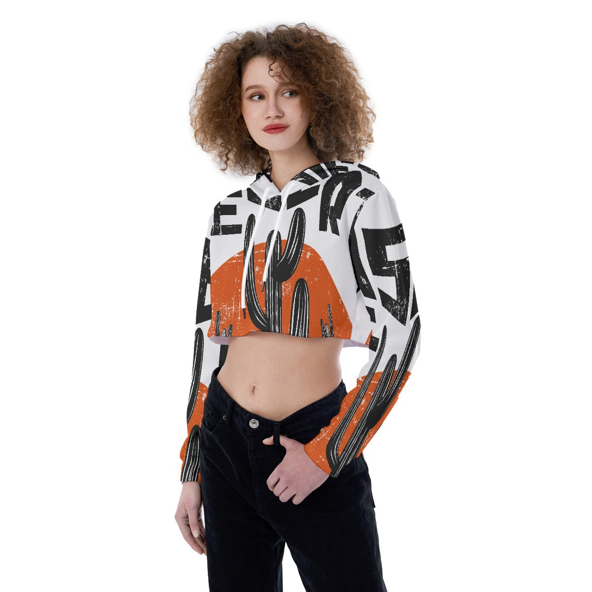 All-Over Print Women's Crop Top Hoodie