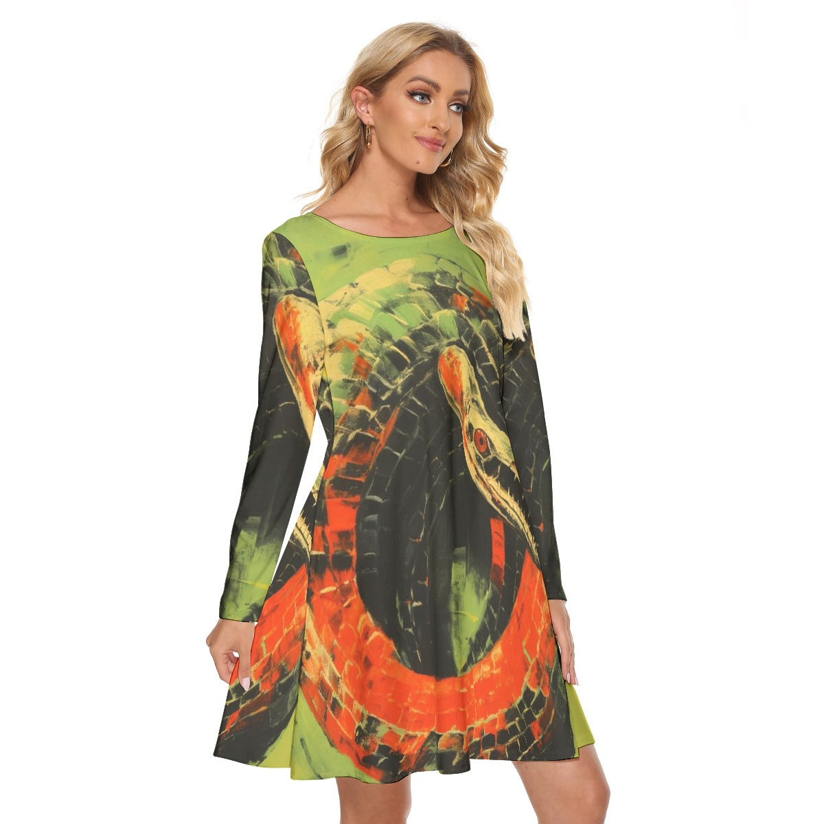 All-Over Print Women's Crew Neck Dress