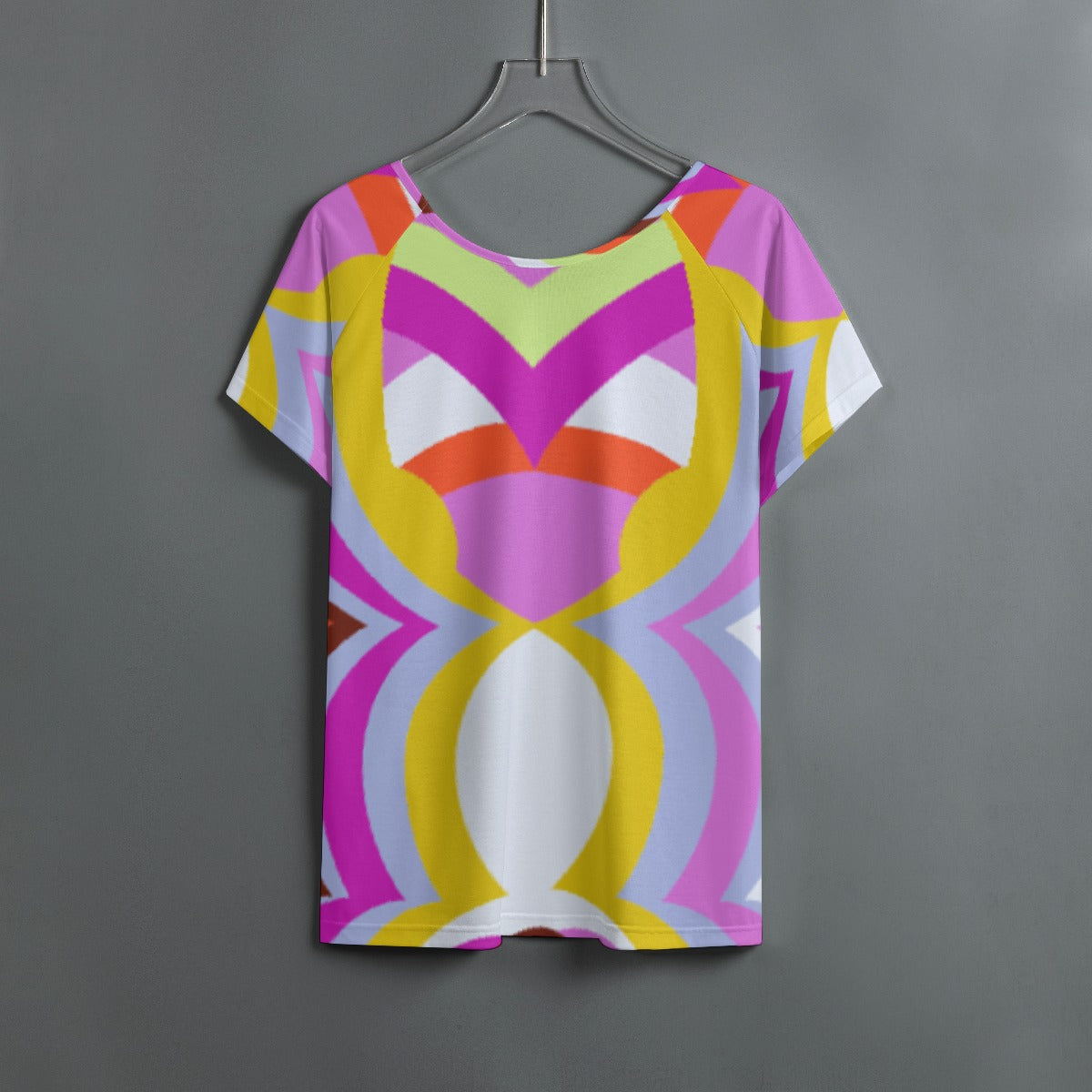 All-Over Print Women's Round Neck T-shirt With Raglan Sleeve