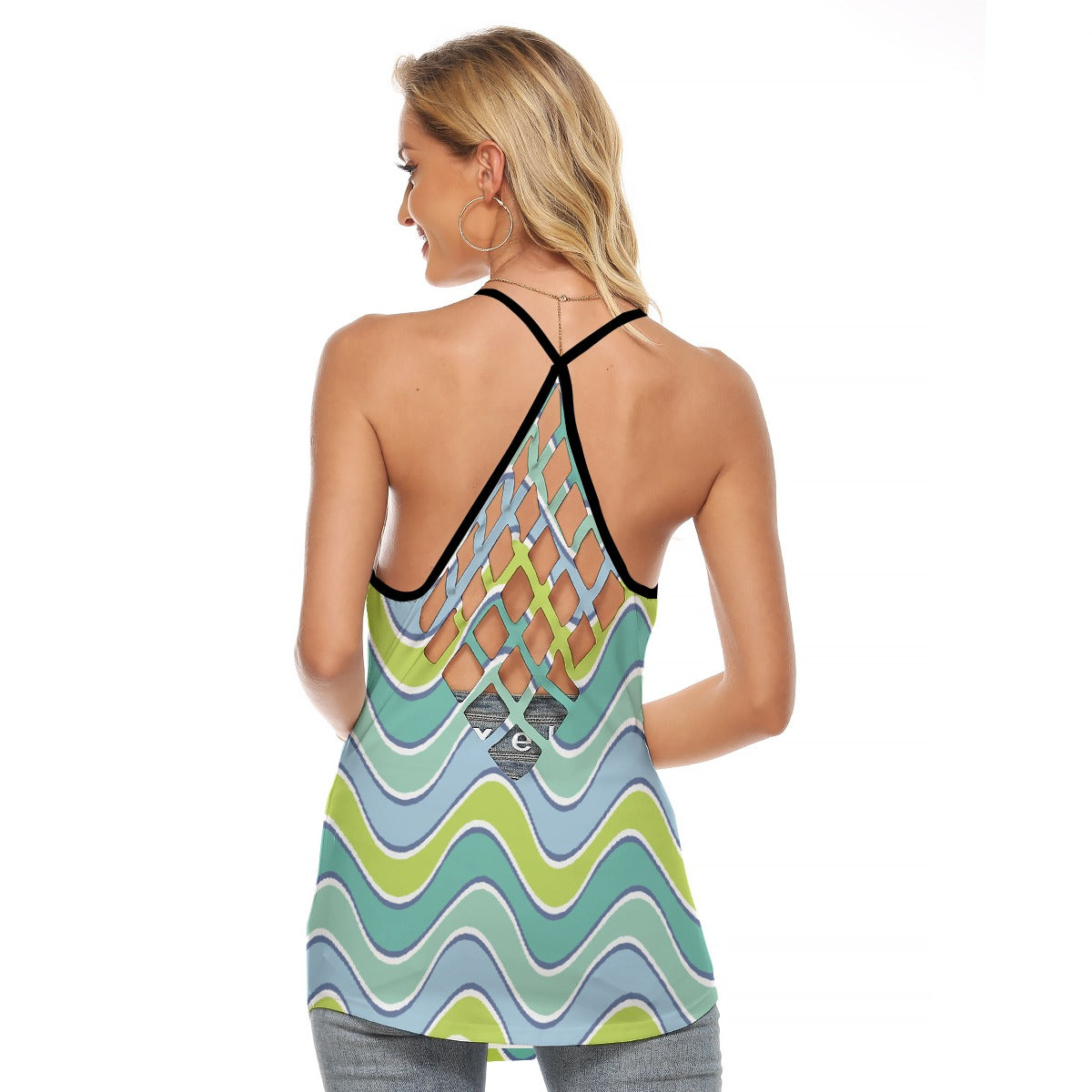 All-Over Print Women's Criss-Cross Open Back Tank Top