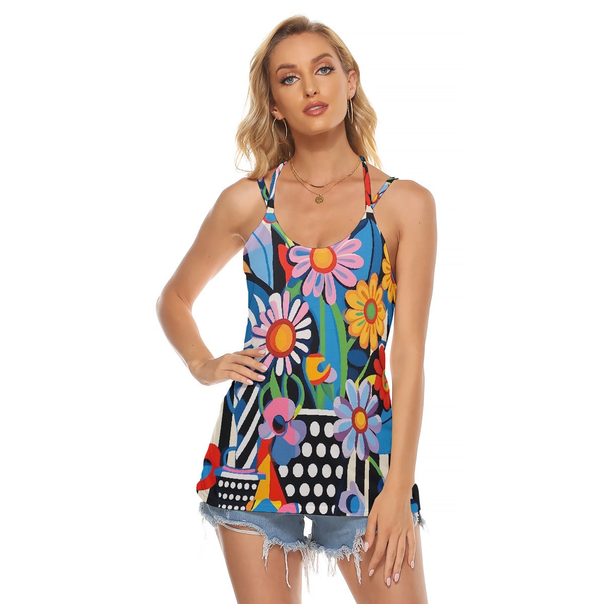 All-Over Print Women's Halter Top With Backless