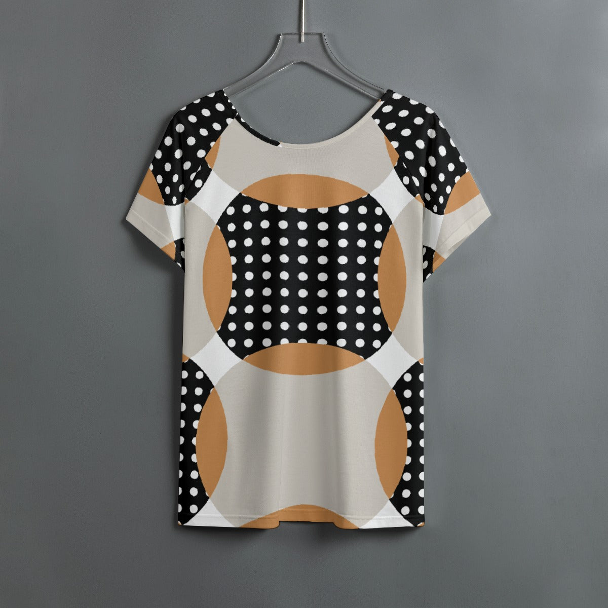 All-Over Print Women's Round Neck T-shirt With Raglan Sleeve