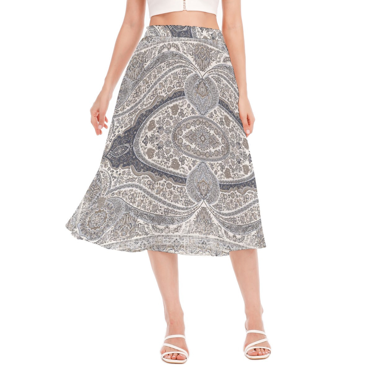 All-Over Print Women's Long Section Chiffon Skirt