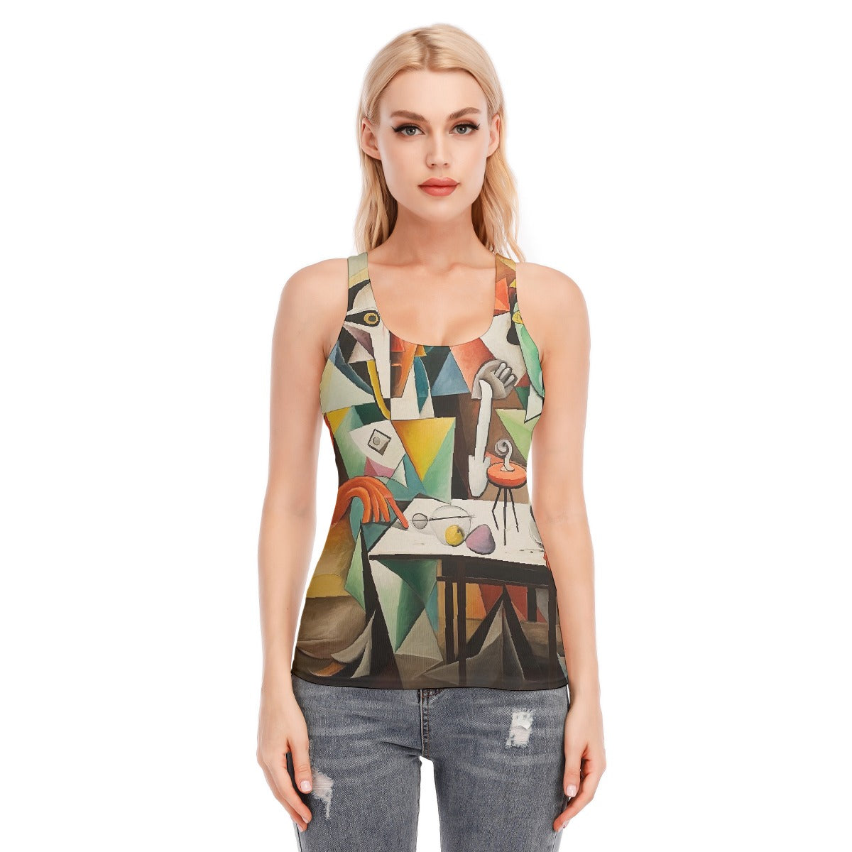 All-Over Print Women's Racer Vest | 190GSM Cotton
