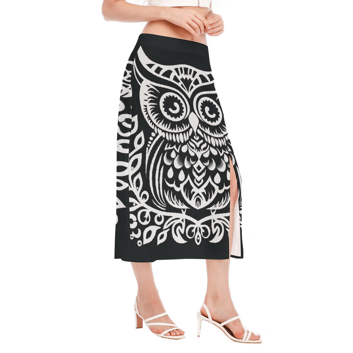 All-Over Print Women's High Slit Long Skirt