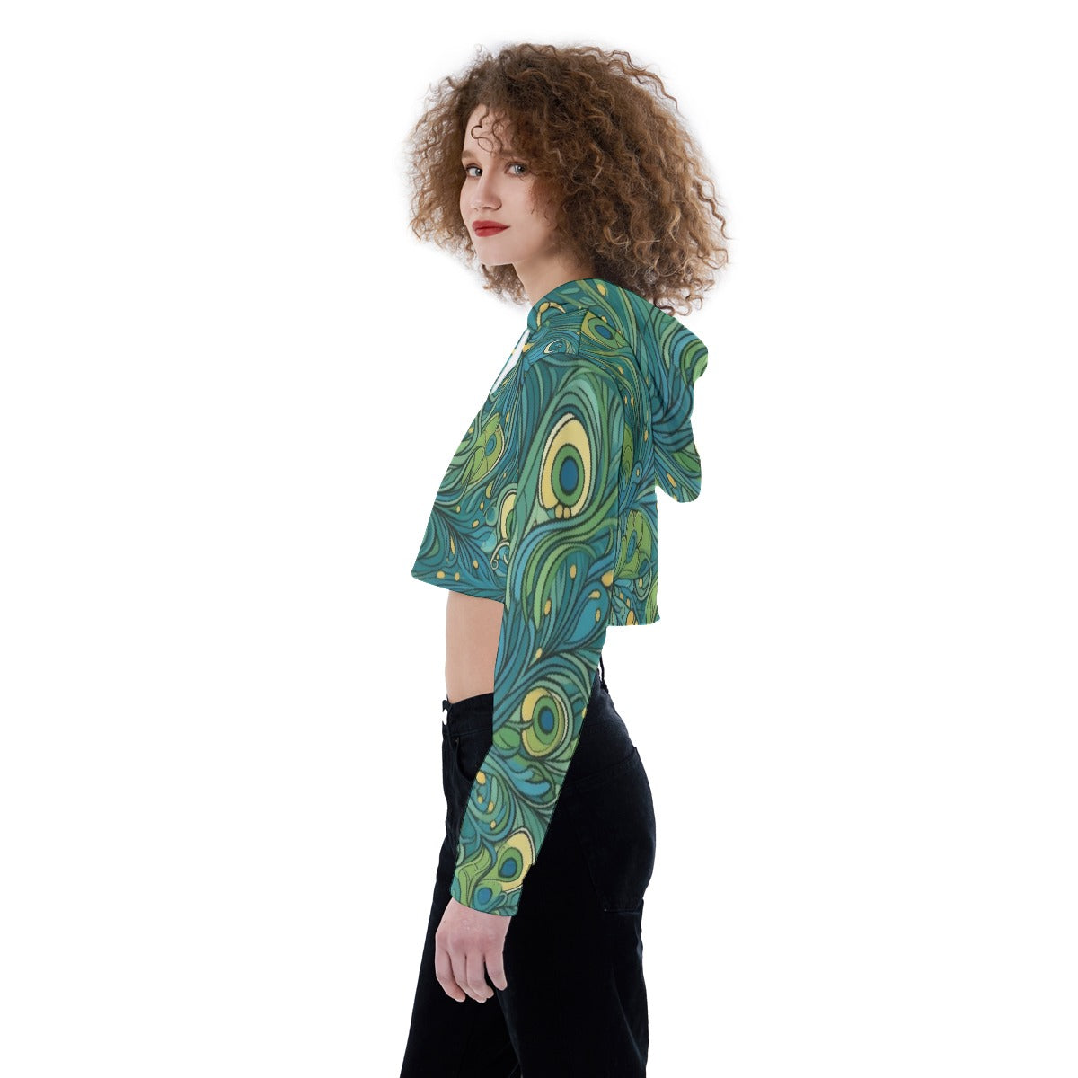 All-Over Print Women's Crop Top Hoodie