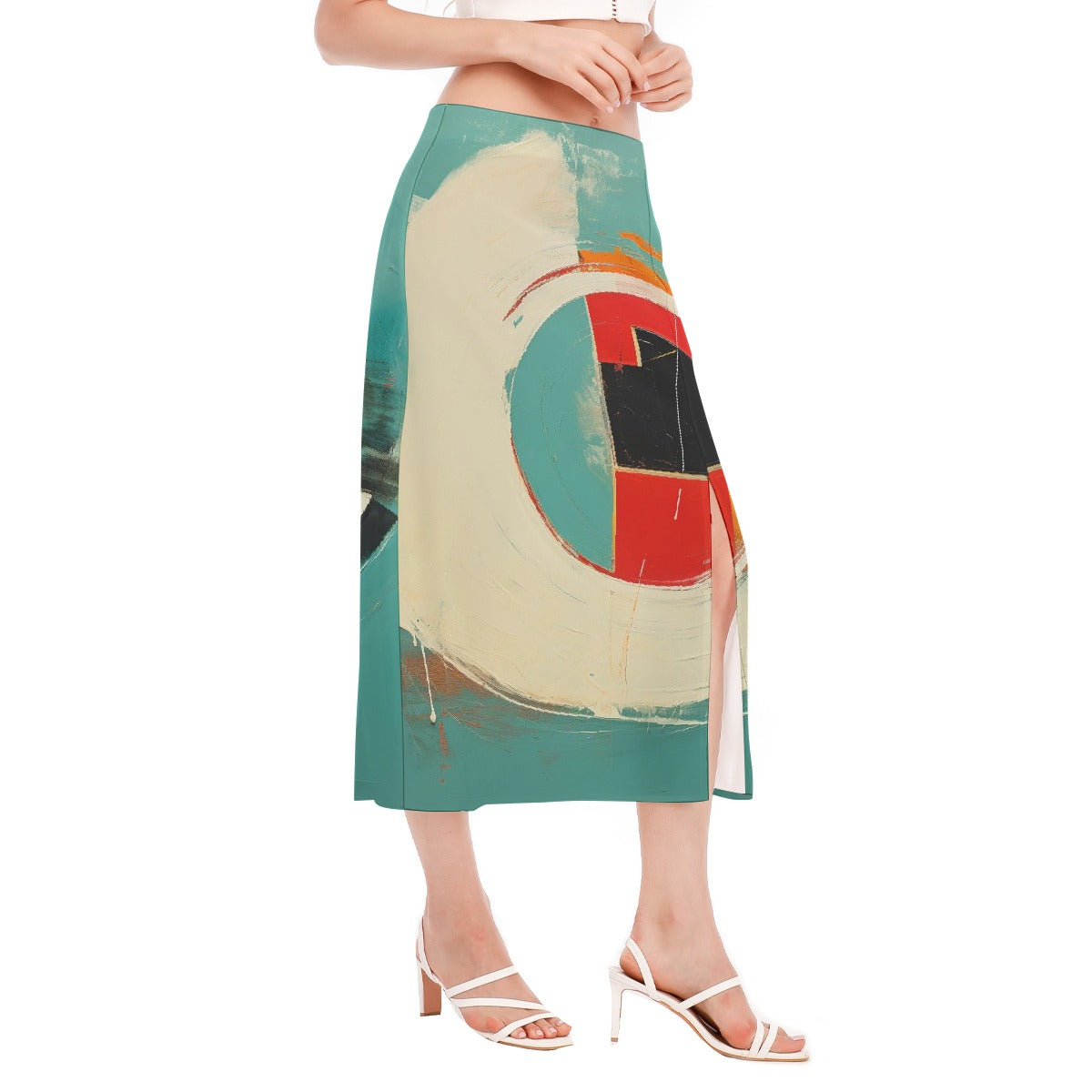 All-Over Print Women's High Slit Long Skirt