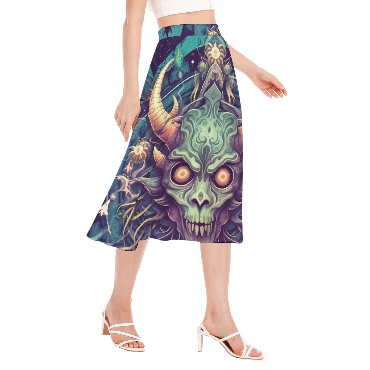All-Over Print Women's Long Section Chiffon Skirt