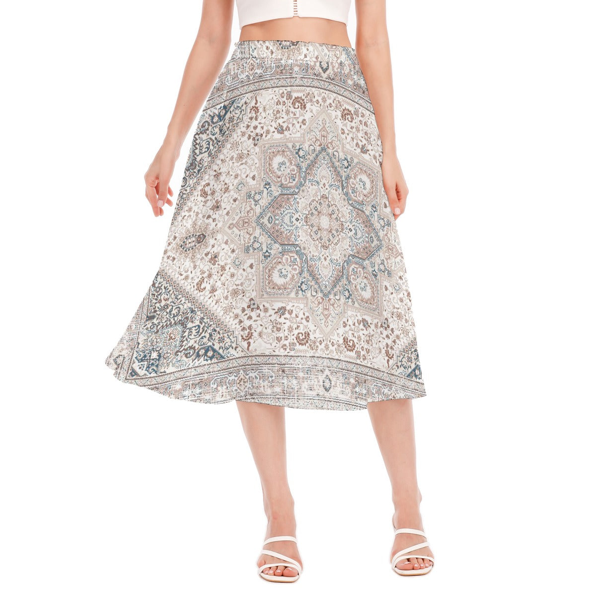 All-Over Print Women's Long Section Chiffon Skirt