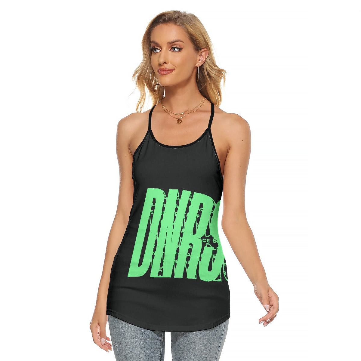 All-Over Print Women's Criss-Cross Open Back Tank Top