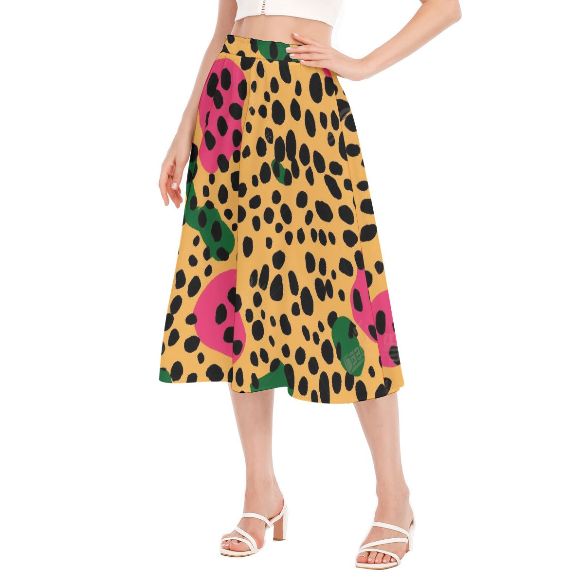 All-Over Print Women's Long Section Chiffon Skirt