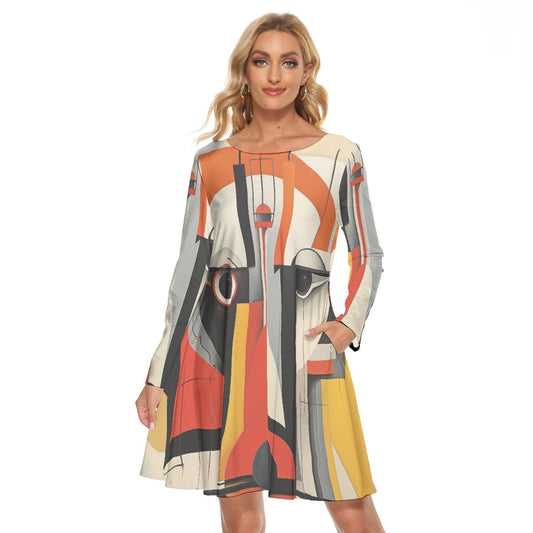 All-Over Print Women's Crew Neck Dress
