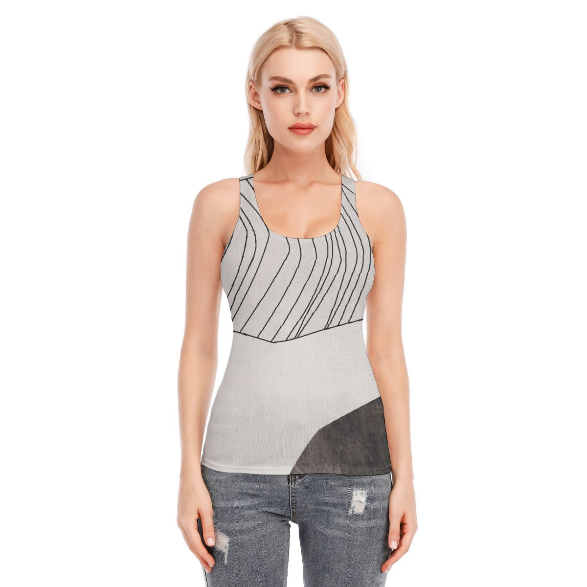 All-Over Print Women's Racer Vest | 190GSM Cotton