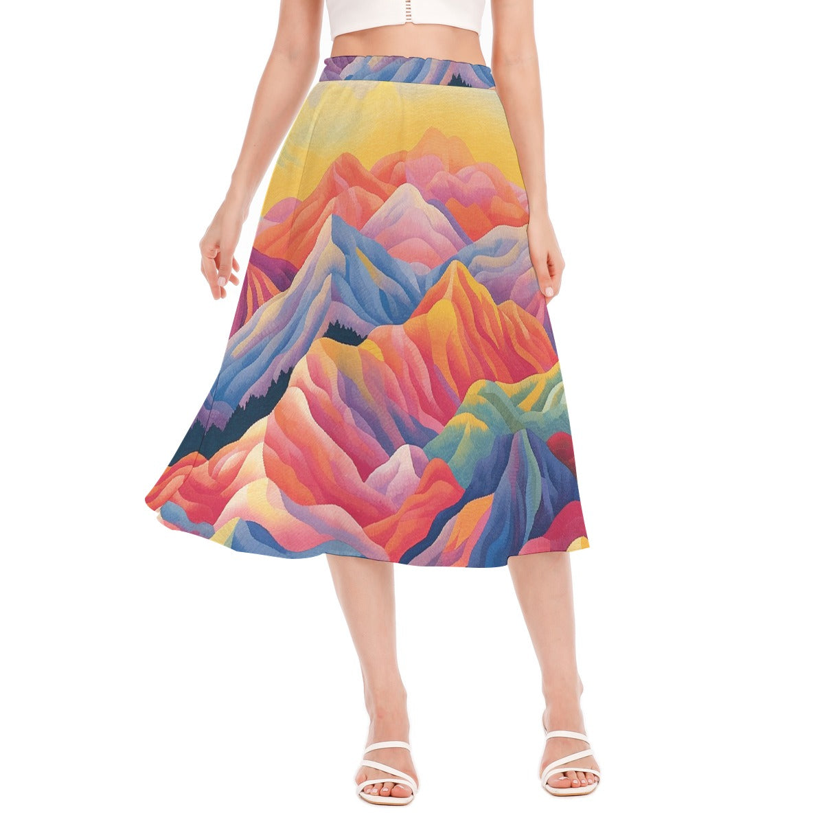 All-Over Print Women's Long Section Chiffon Skirt