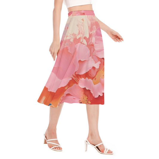 All-Over Print Women's Long Section Chiffon Skirt