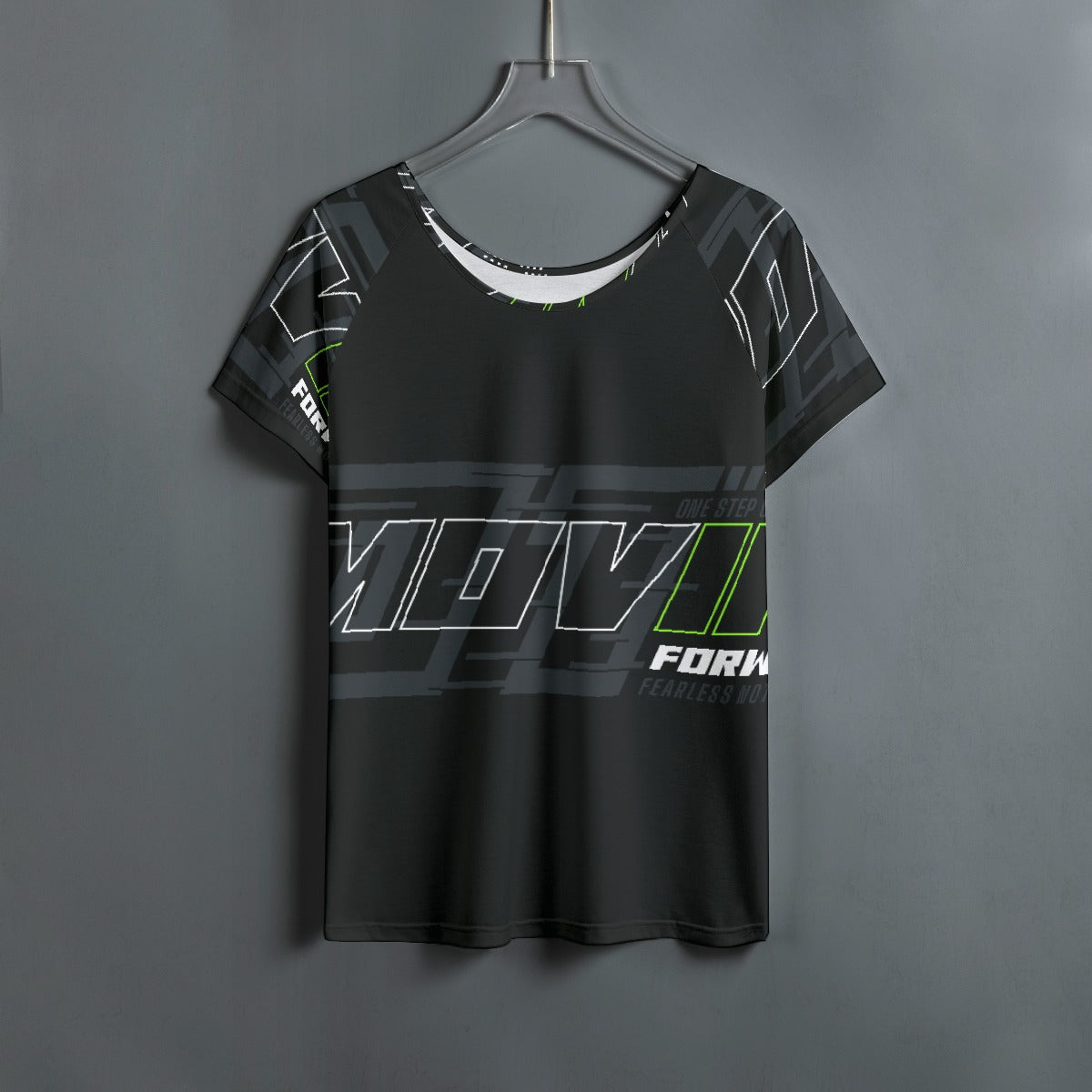 All-Over Print Women's Round Neck T-shirt With Raglan Sleeve