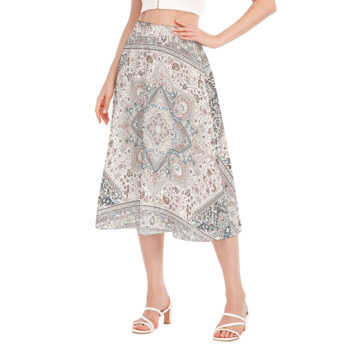 All-Over Print Women's Long Section Chiffon Skirt