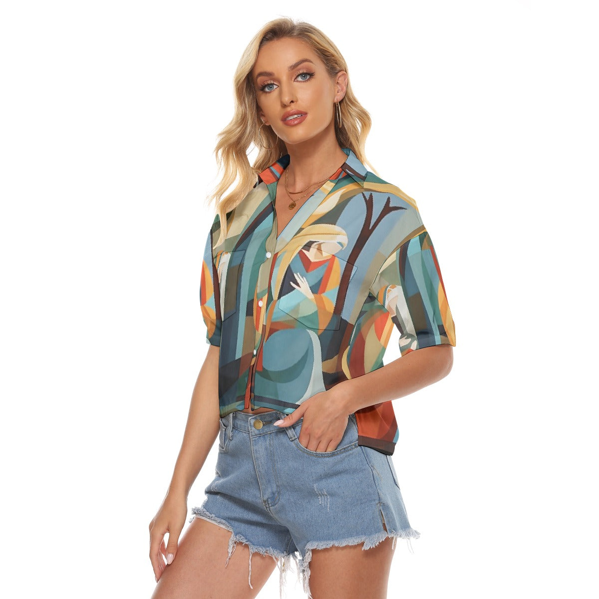 All-Over Print Women's V-neck Shirts