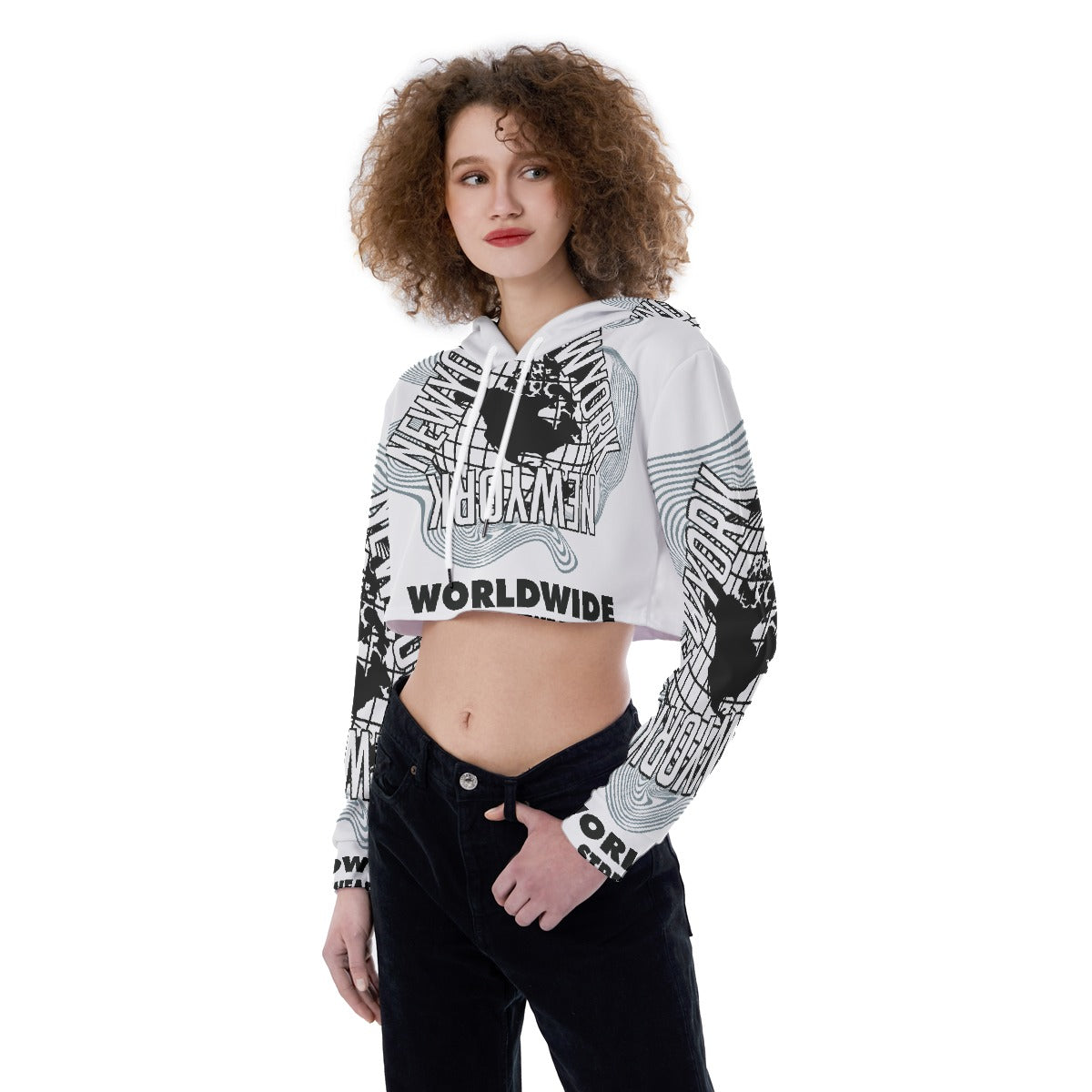 All-Over Print Women's Crop Top Hoodie