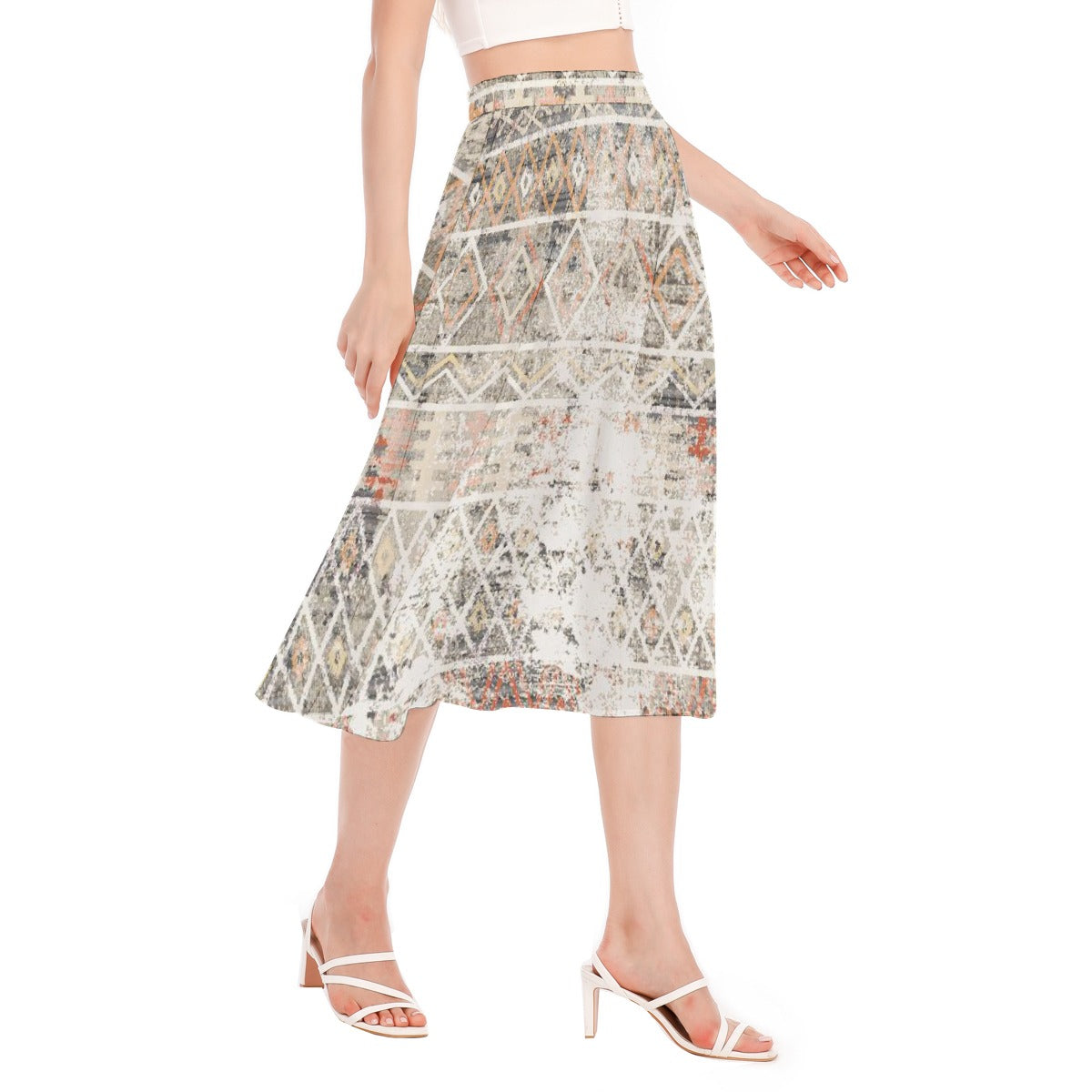 All-Over Print Women's Long Section Chiffon Skirt