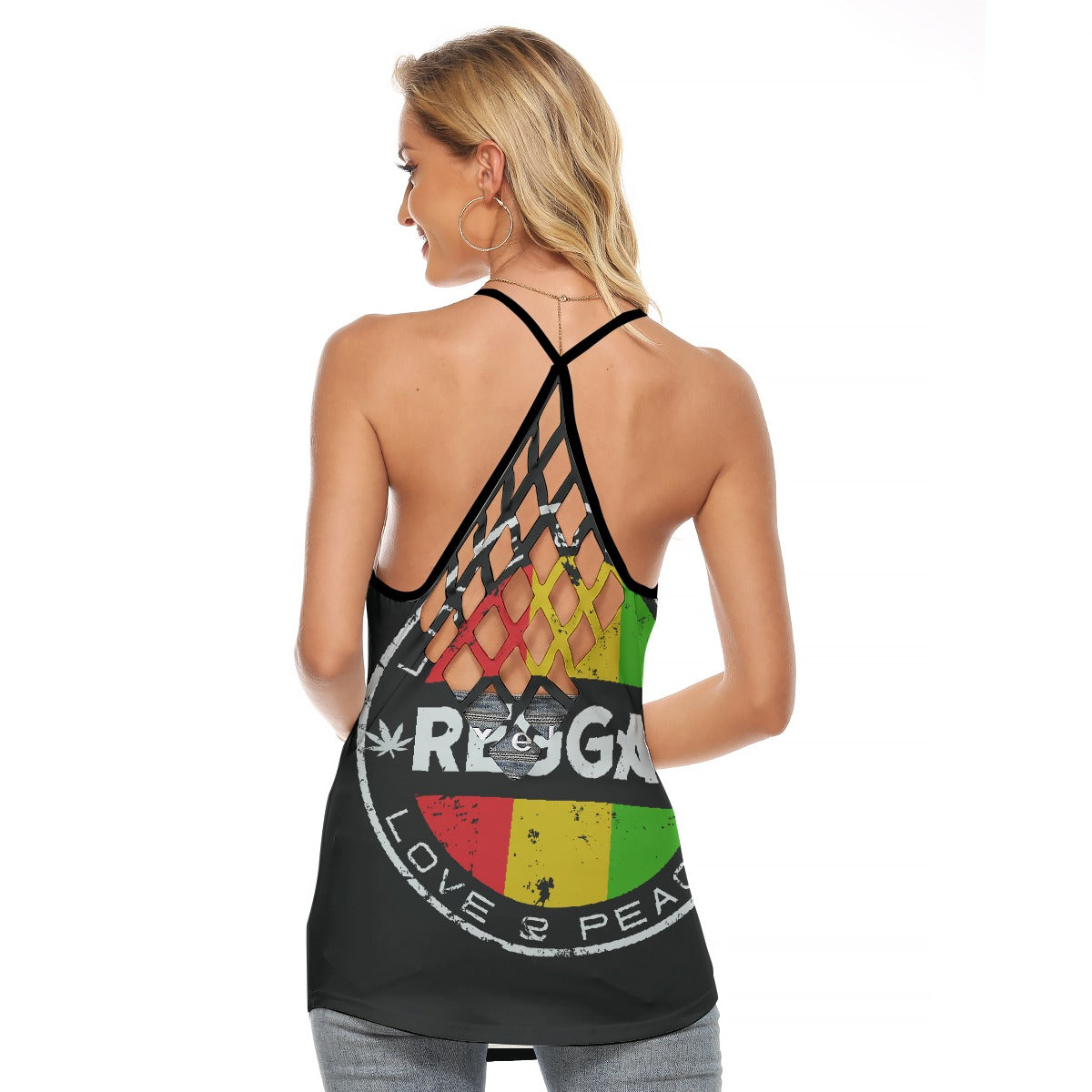 All-Over Print Women's Criss-Cross Open Back Tank Top