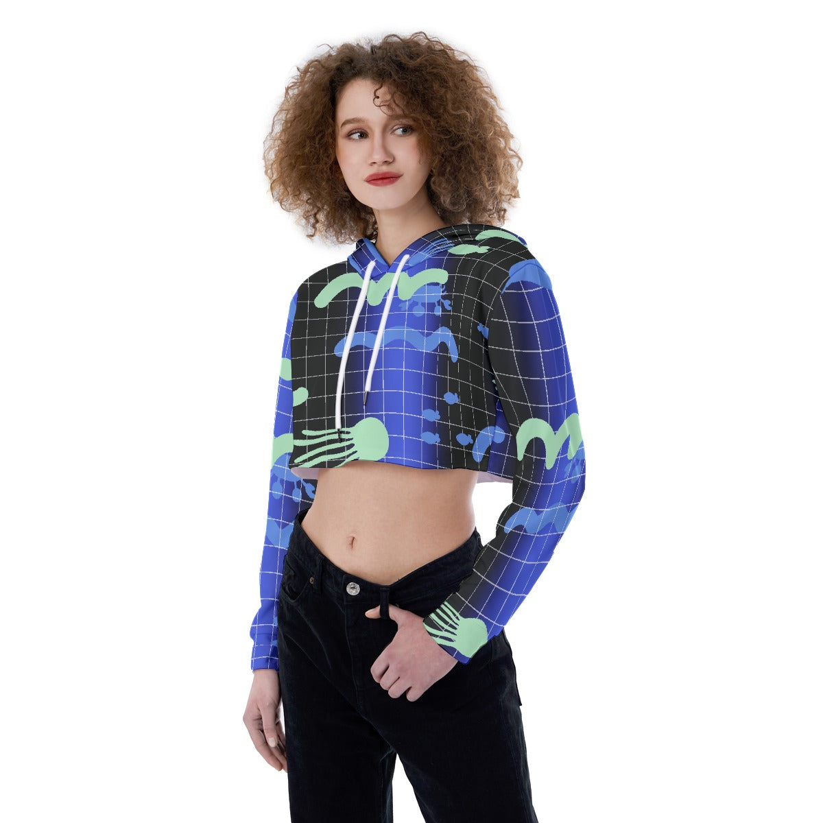 All-Over Print Women's Crop Top Hoodie