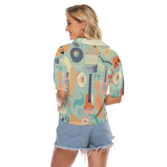 All-Over Print Women's V-neck Shirts