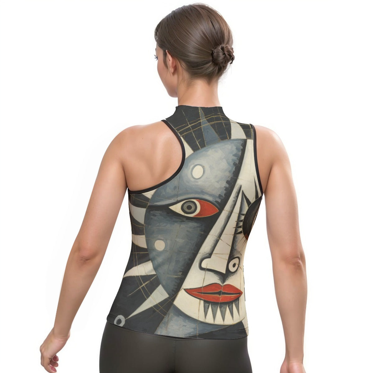 All-Over Print Women's Halter Sleeveless Asymmetrical Tank Top