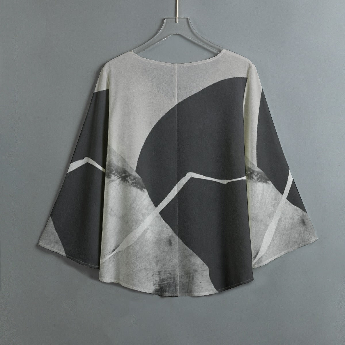 All-Over Print Women's V-neck T-shirt With Irregular Hem