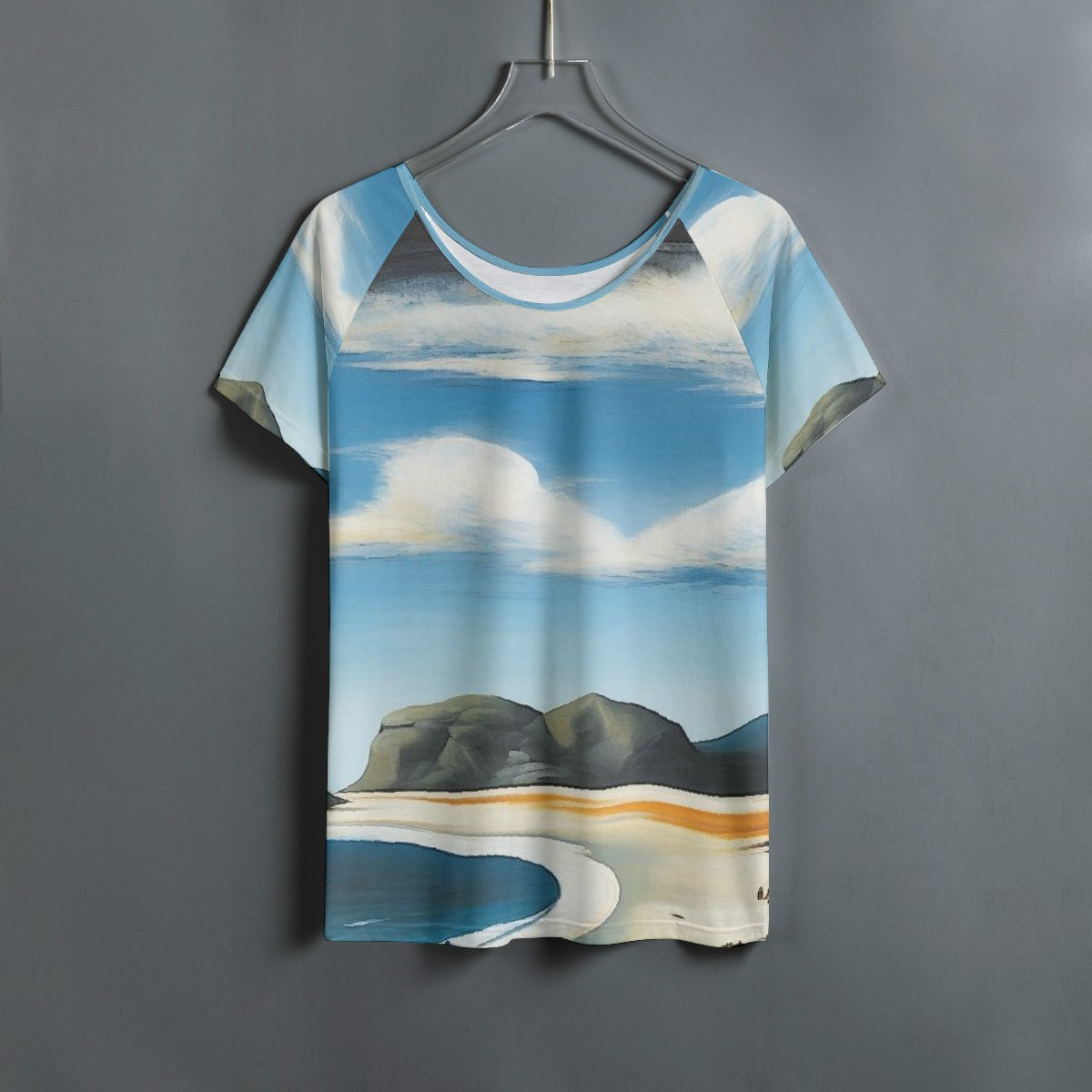 All-Over Print Women's Round Neck T-shirt With Raglan Sleeve