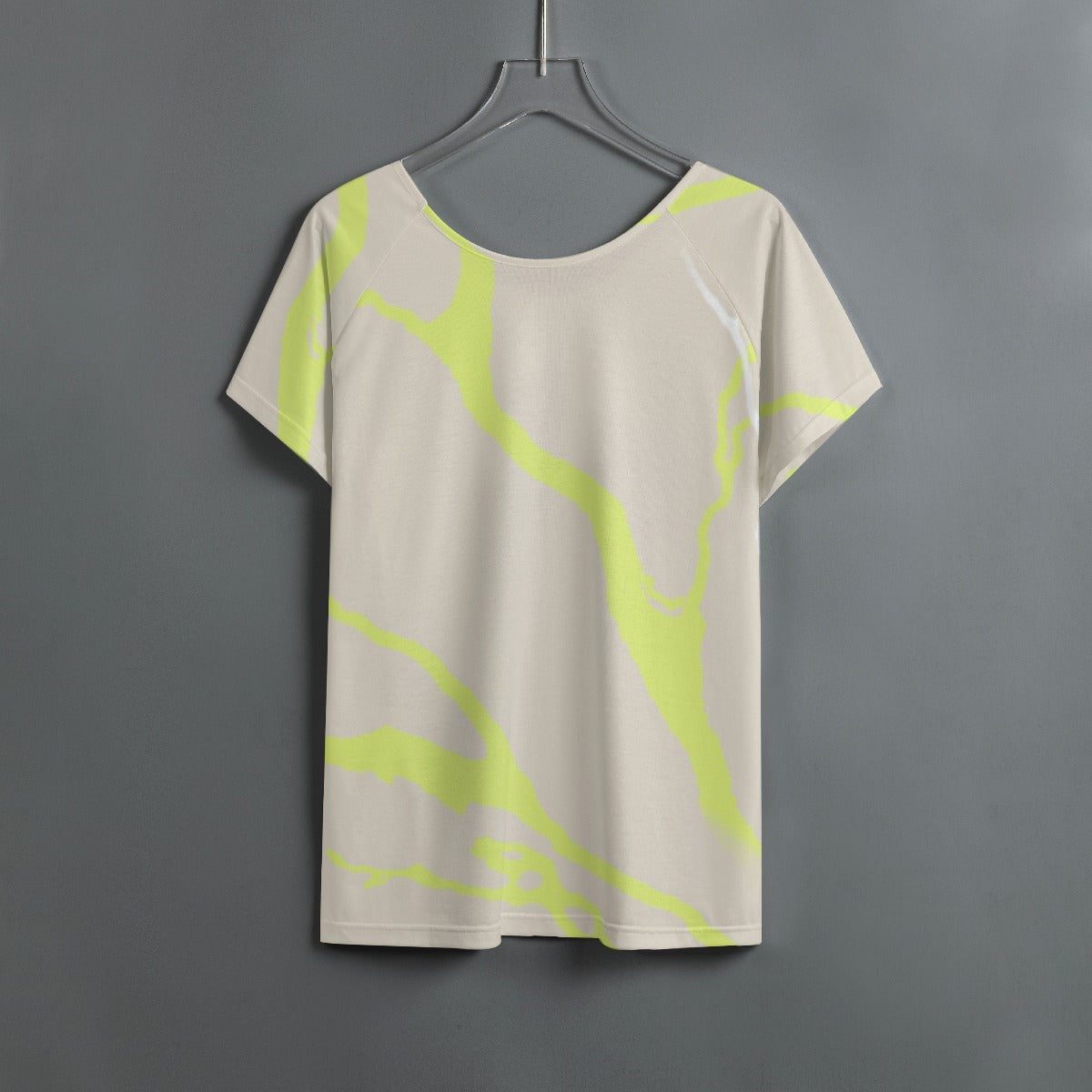 All-Over Print Women's Round Neck T-shirt With Raglan Sleeve