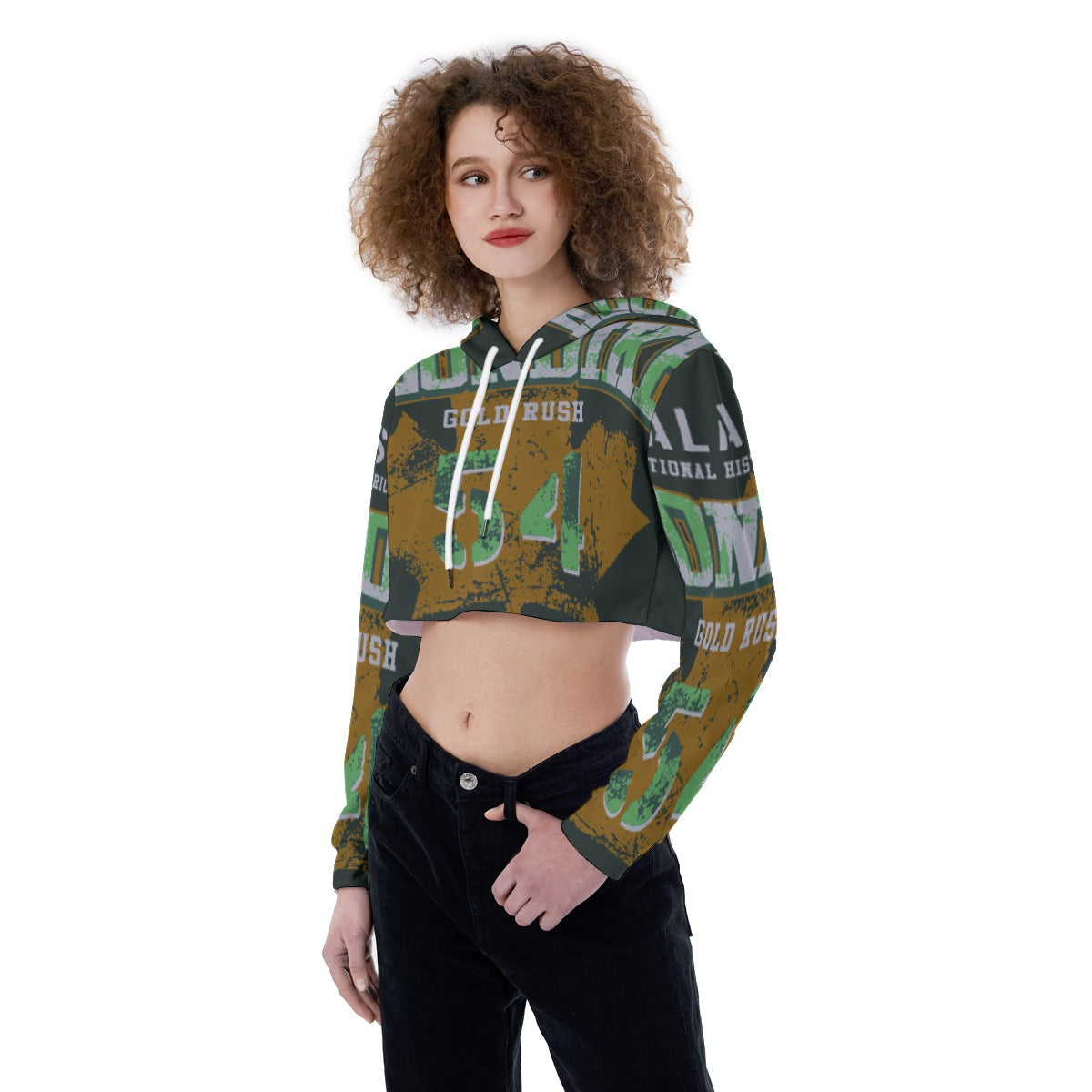 All-Over Print Women's Crop Top Hoodie