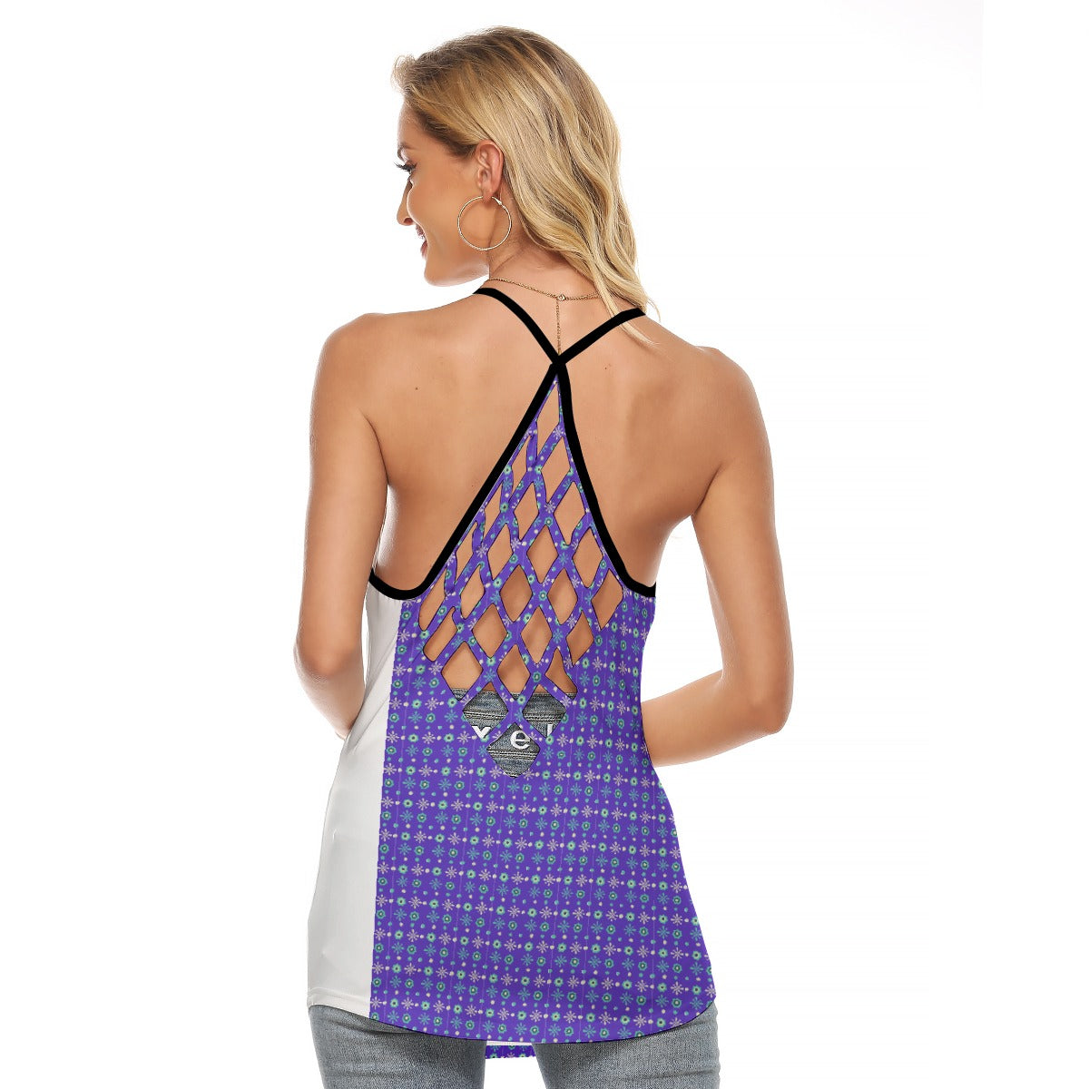 All-Over Print Women's Criss-Cross Open Back Tank Top