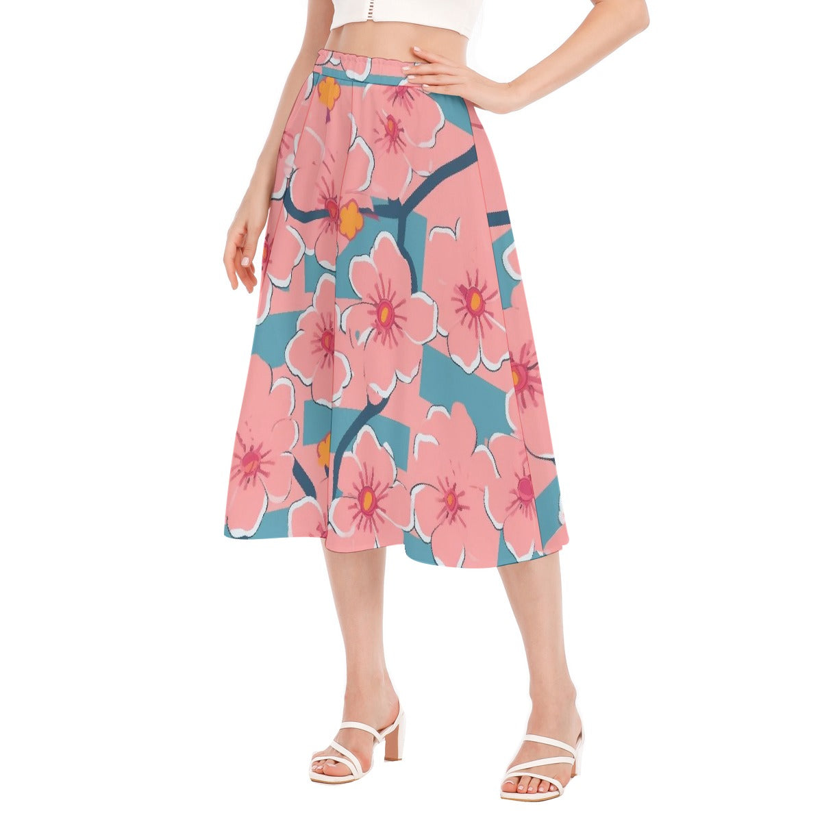 All-Over Print Women's Long Section Chiffon Skirt