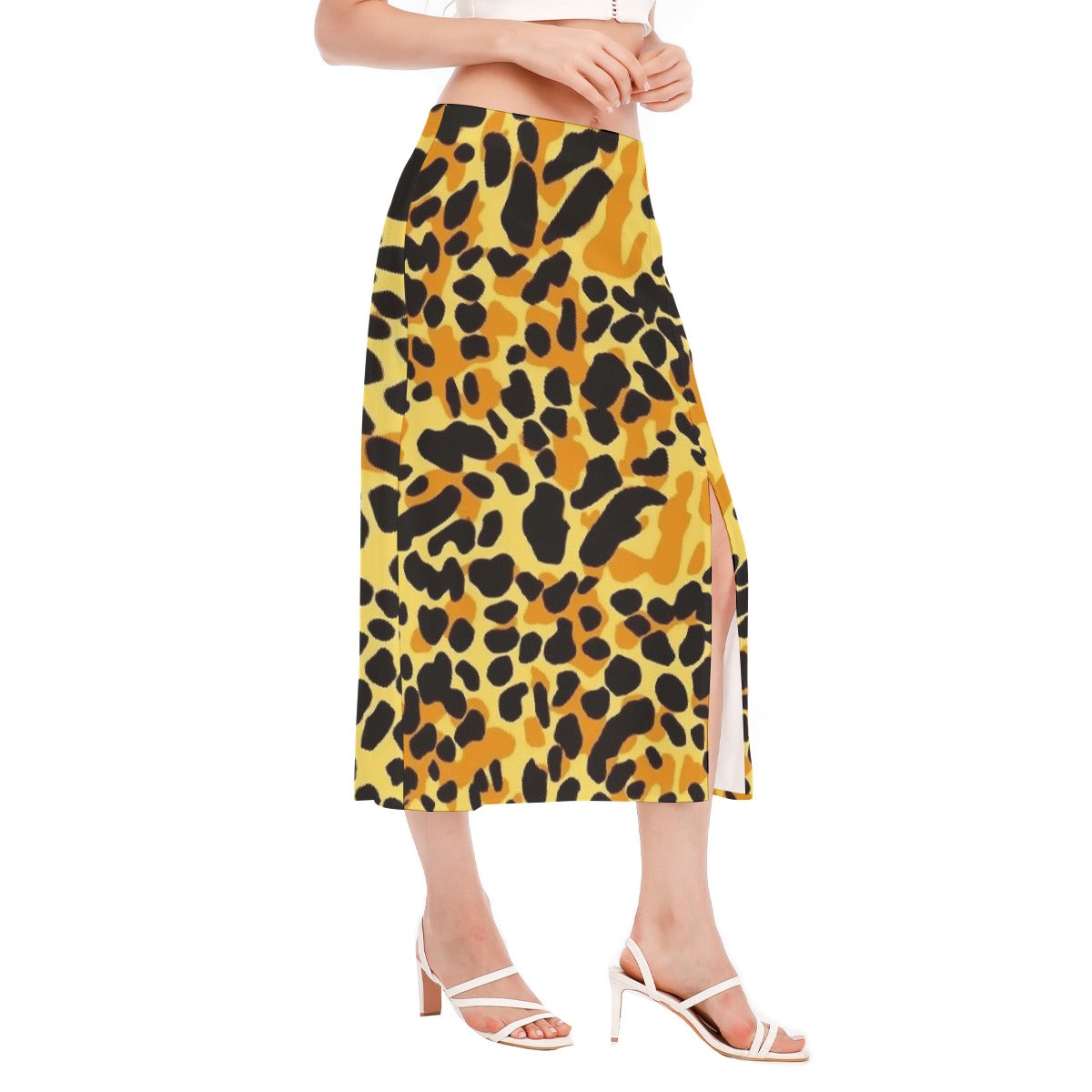 All-Over Print Women's High Slit Long Skirt