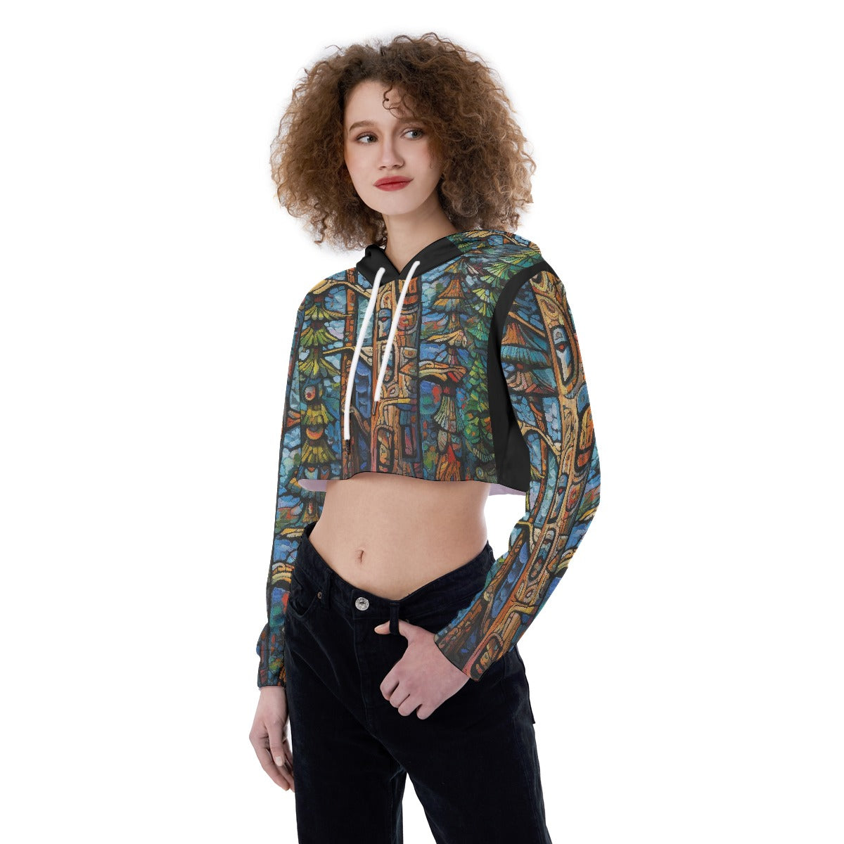 All-Over Print Women's Crop Top Hoodie