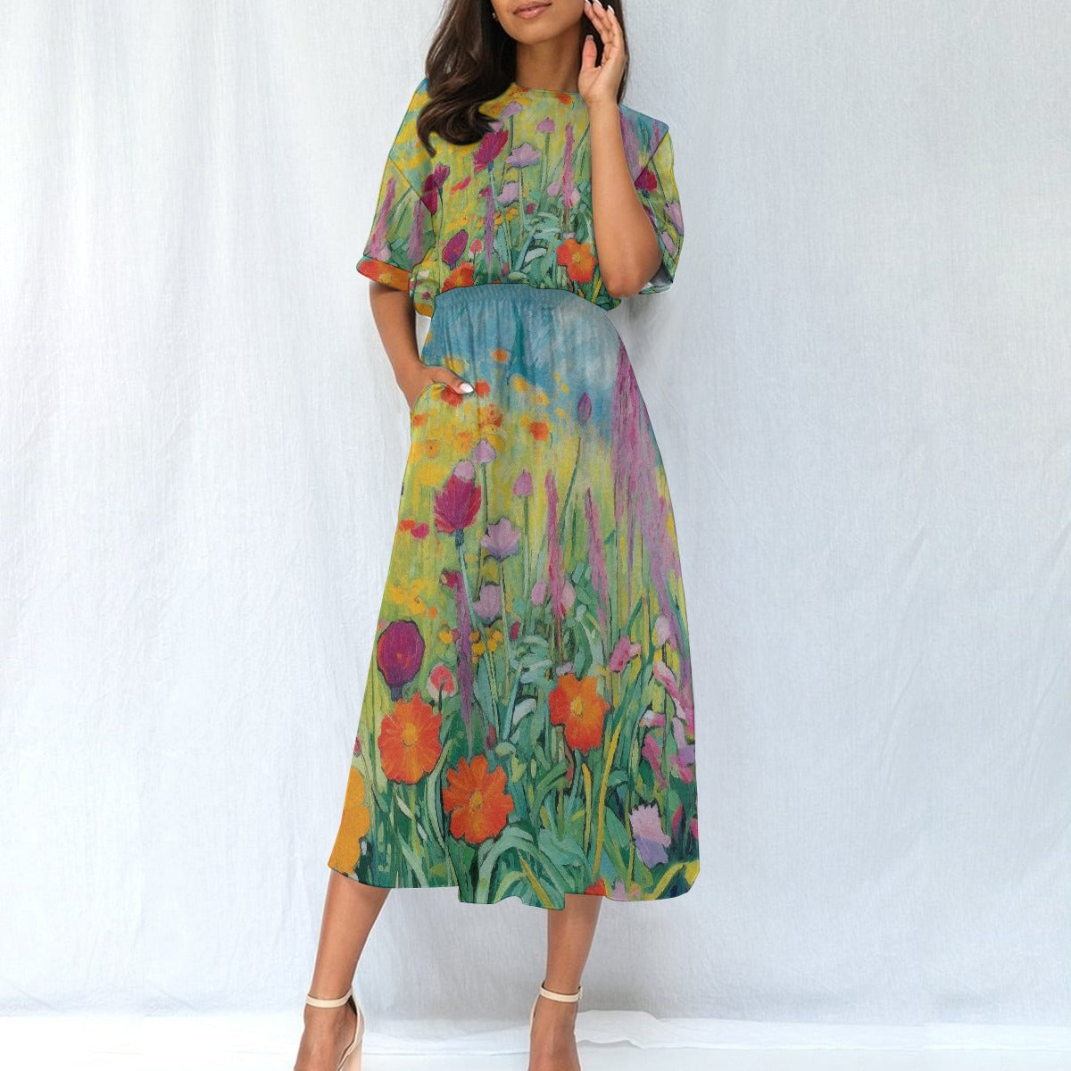 All-Over Print Women's Elastic Waist Dress