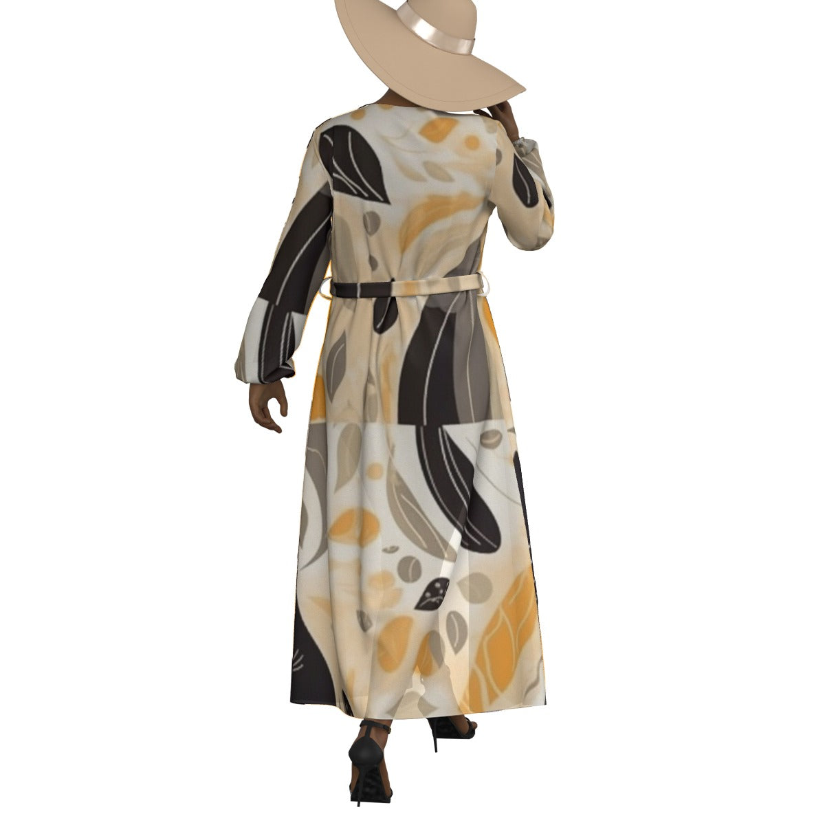 All-Over Print Women's Lace-up Chiffon Robe